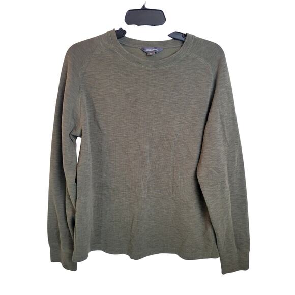 Eddie Bauer Green Knit Long Sleeve Preppy Pullover Sweater Women's Size Large - Picture 1 of 10